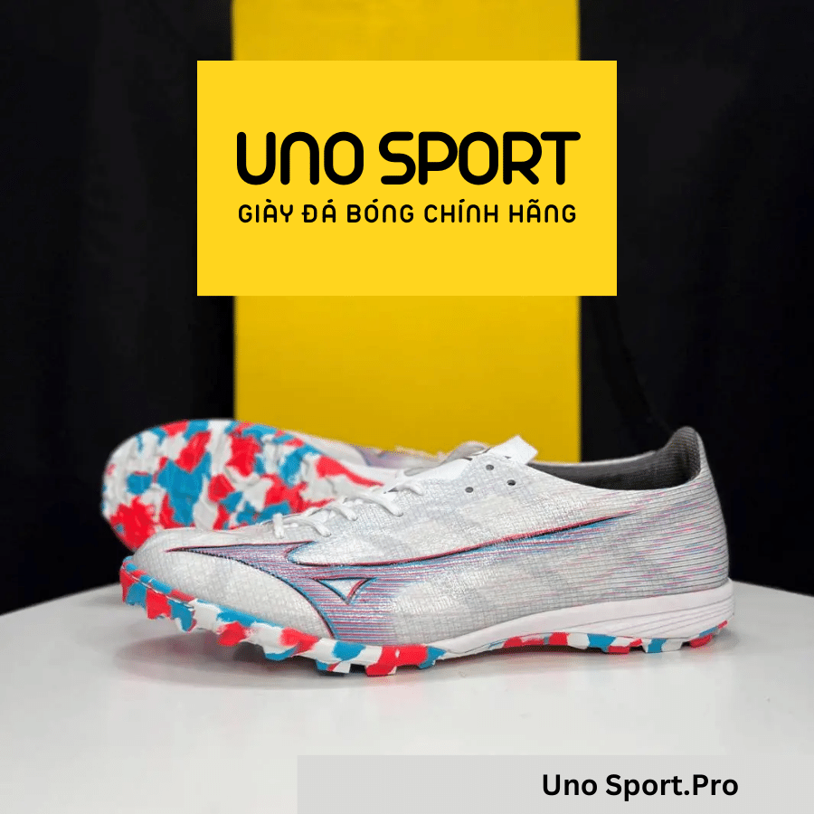 MIZUNO ALPHA Α PRO AS TF – TRẮNG XÁM – P1GD236409