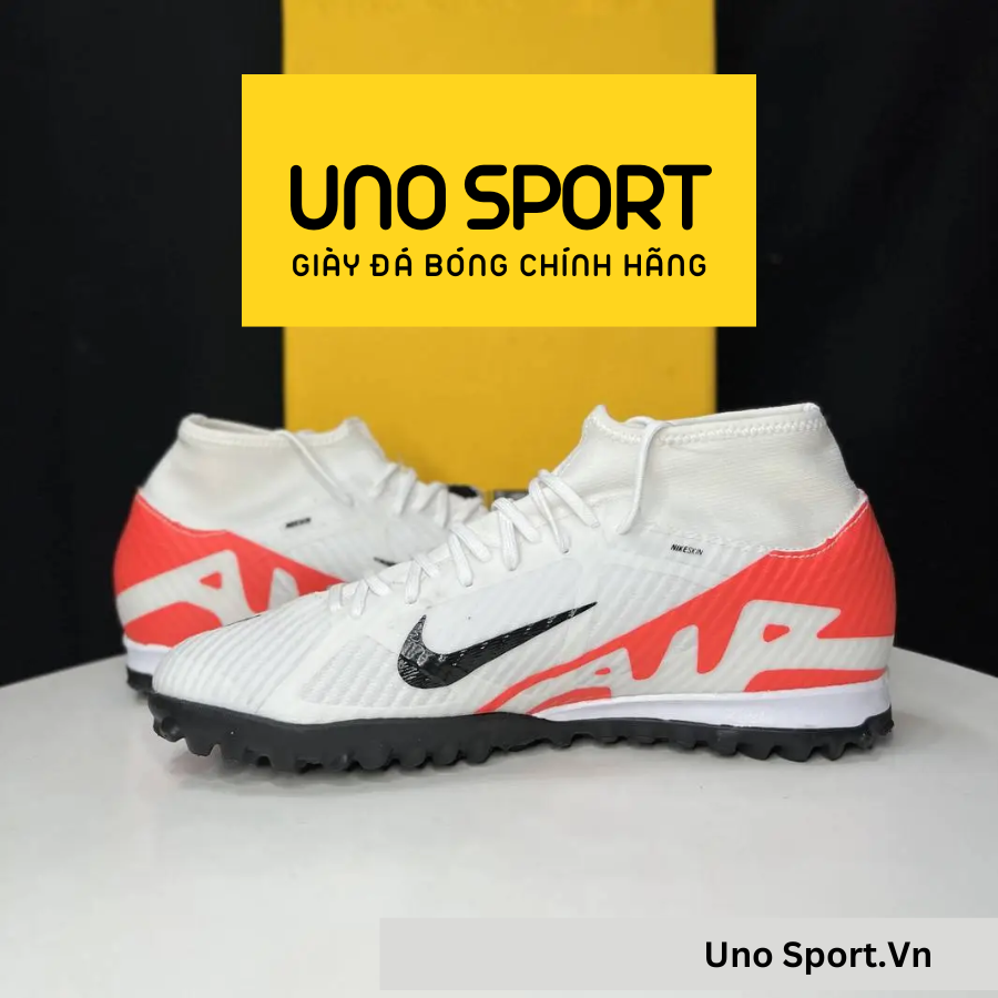 Nike Zoom Mercurial Superfly 9 Academy TF – Trắng Đỏ Đen – DJ5629-600 - Ảnh 4