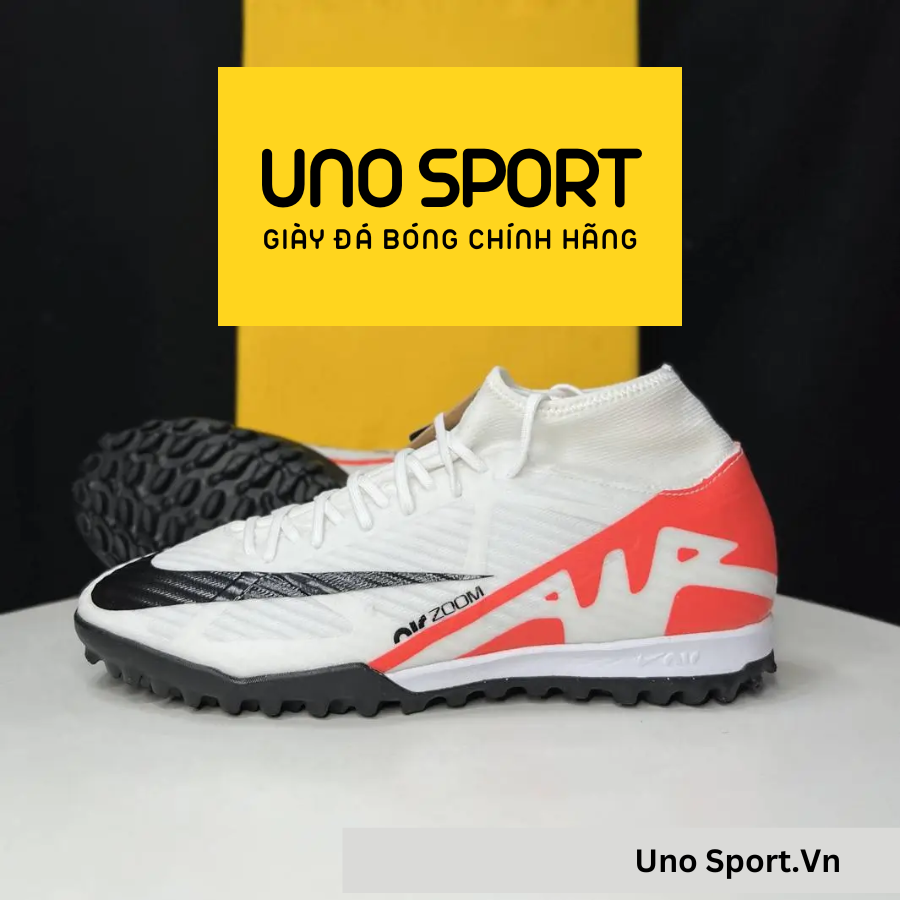 Nike Zoom Mercurial Superfly 9 Academy TF – Trắng Đỏ Đen – DJ5629-600